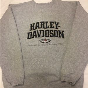 Harley Davidson Heather Gray USA  100 Yr sweater